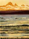 Rebecca McGoodwin Watercolor: Olympic sunset 2005